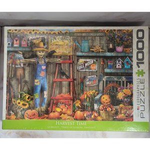 Eurographics "HARVEST TIME" Fall Scarecrow Pumpkins 1000 Pc Puzzle